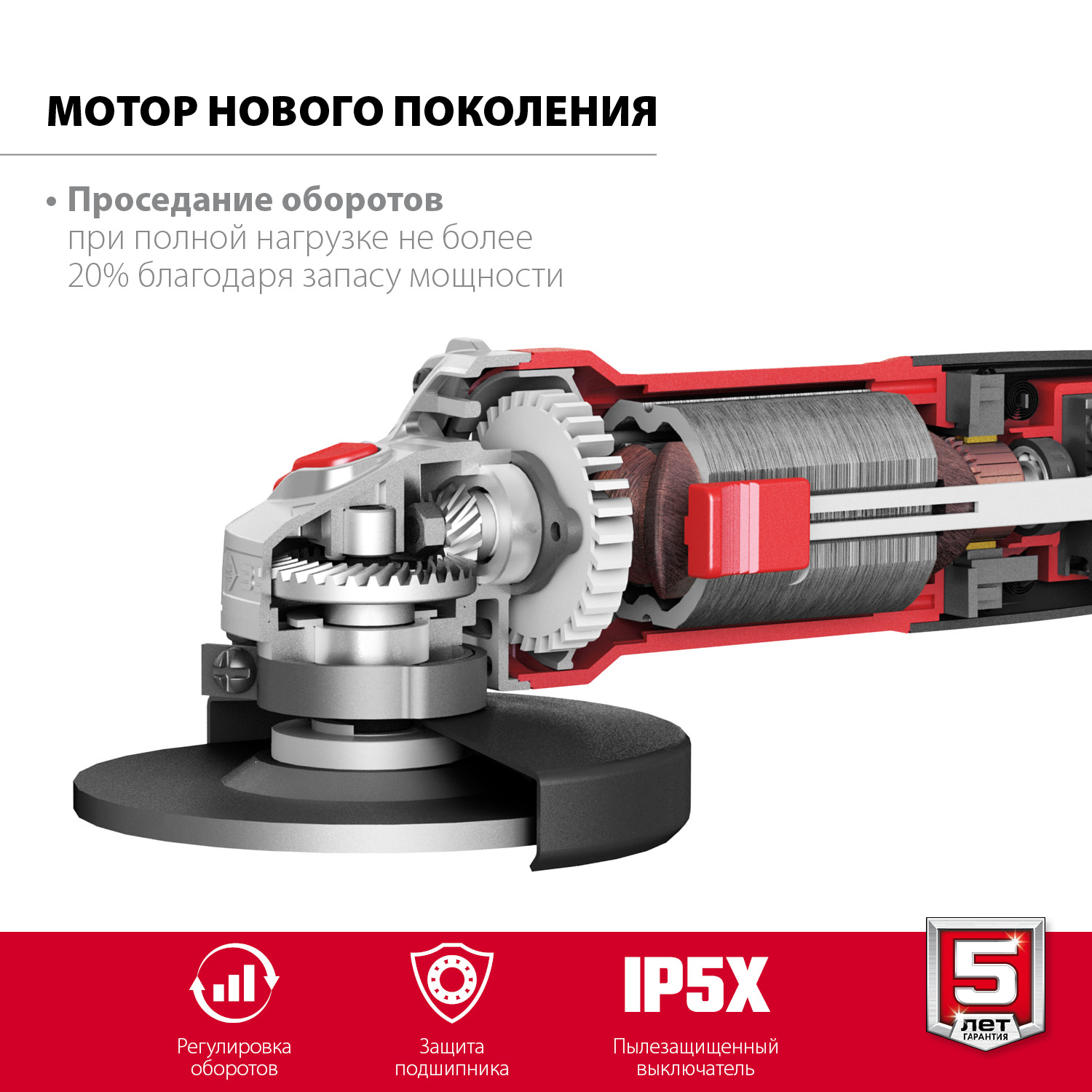 УШМ (Болгарка) с регулировкой оборотов, 125 мм, компакт