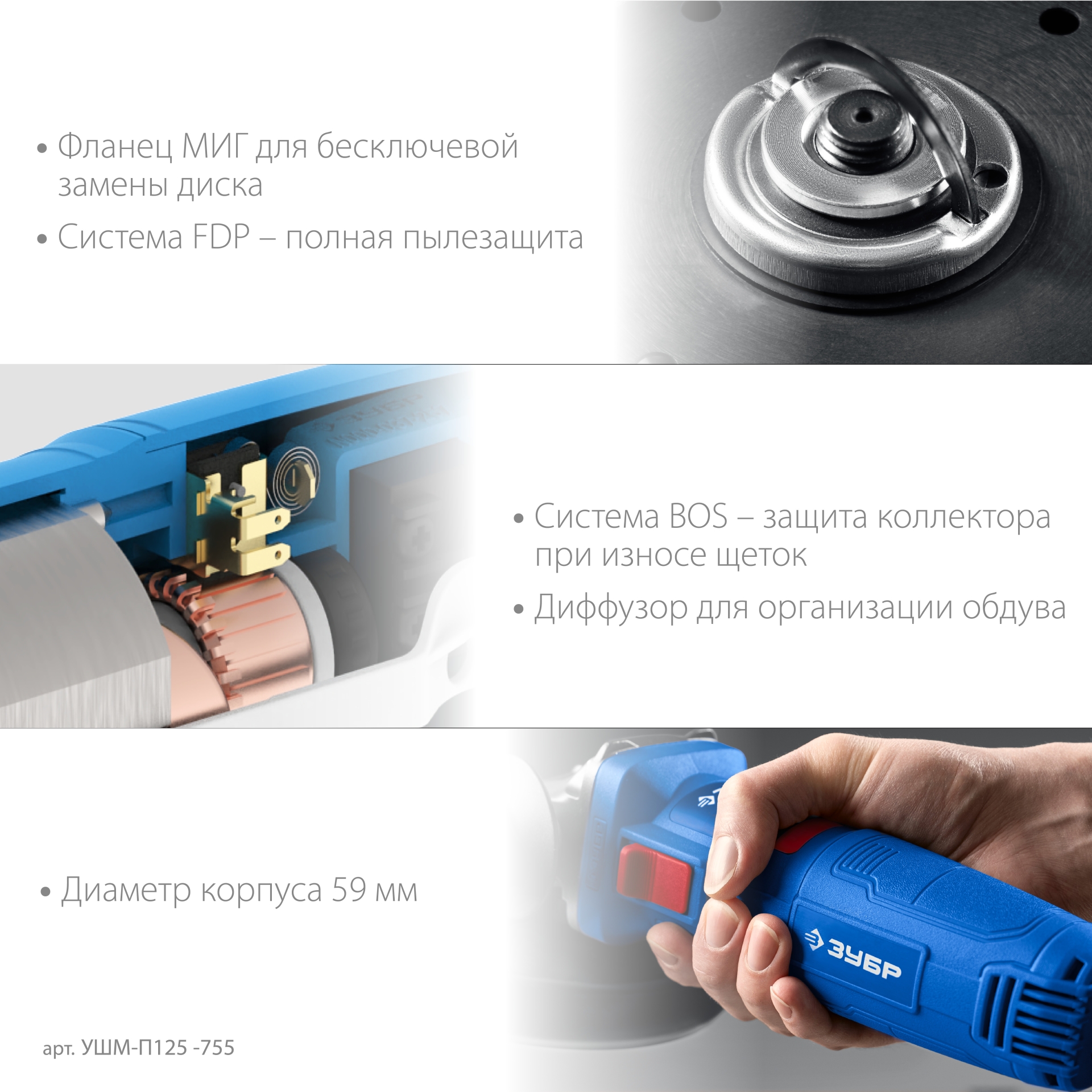 УШМ (Болгарка), 125 мм, МИГ, компакт