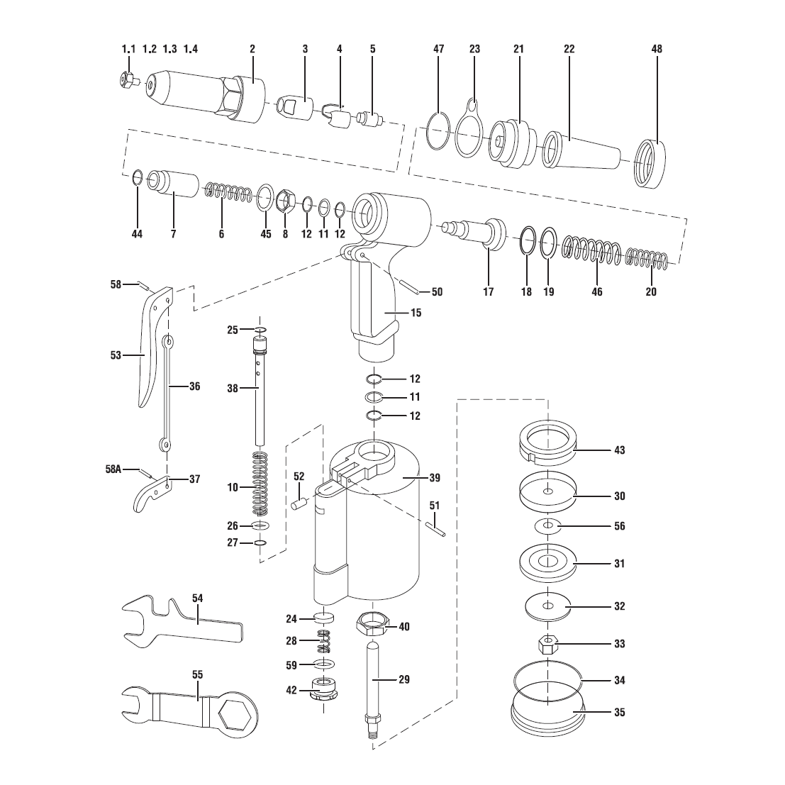 Заклепочник KRAFTOOL ″INDUSTRIE″, пневматический
